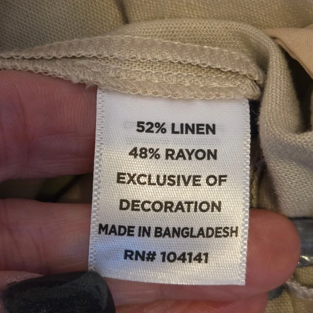 Walter Hagen Mens 42 Khaki‎ Linen Flat Front 9 Inch Inseam Clubhouse Shorts NWT